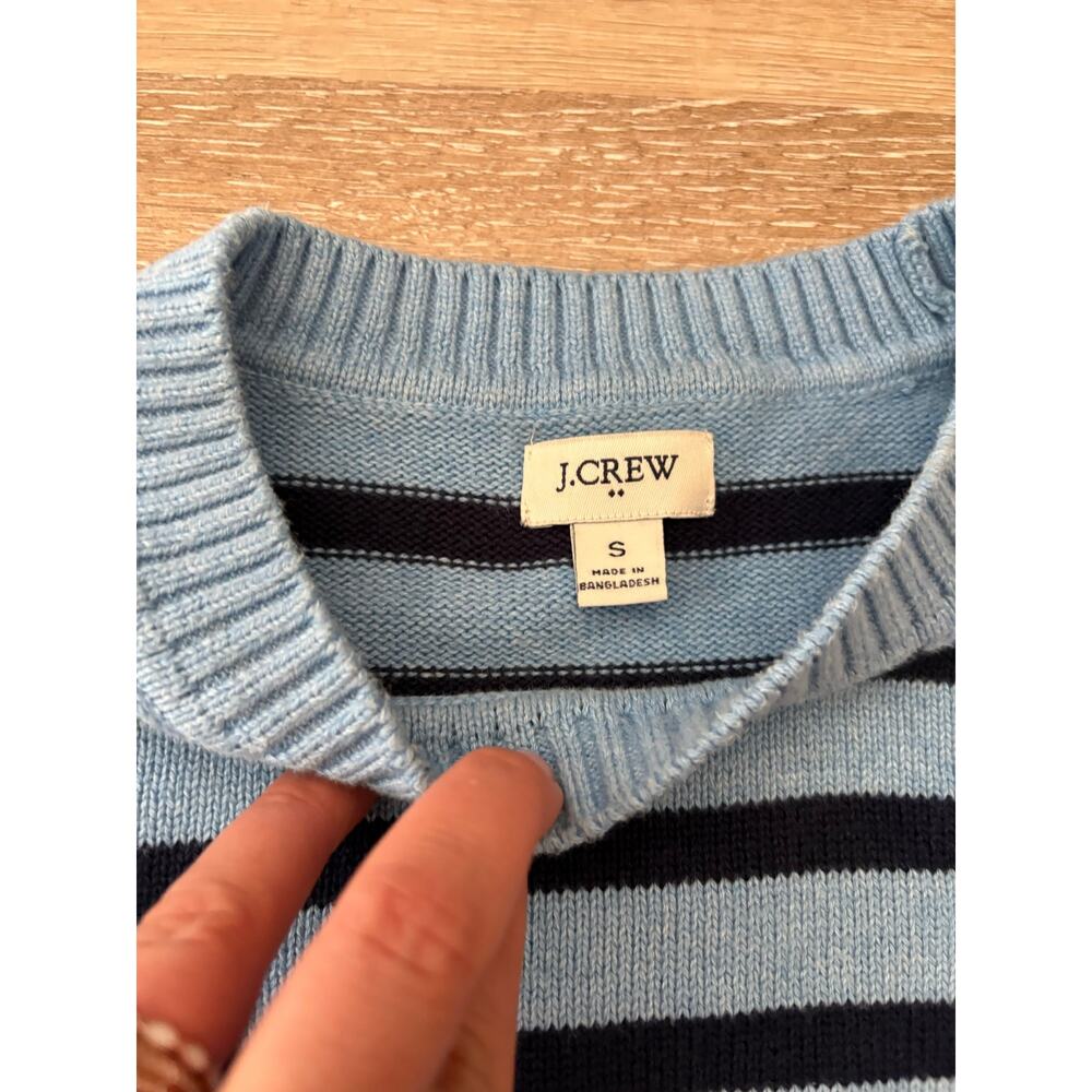 J.Crew crewneck sweater with a classic blue and black striped design - Picture 4 of 5